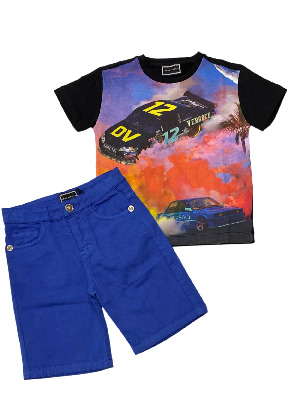 'VERSACE' Hot Wheels Top and Bermuda Set