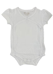 White Micro Holes Bodysuit Baby Girl White Bodyvest