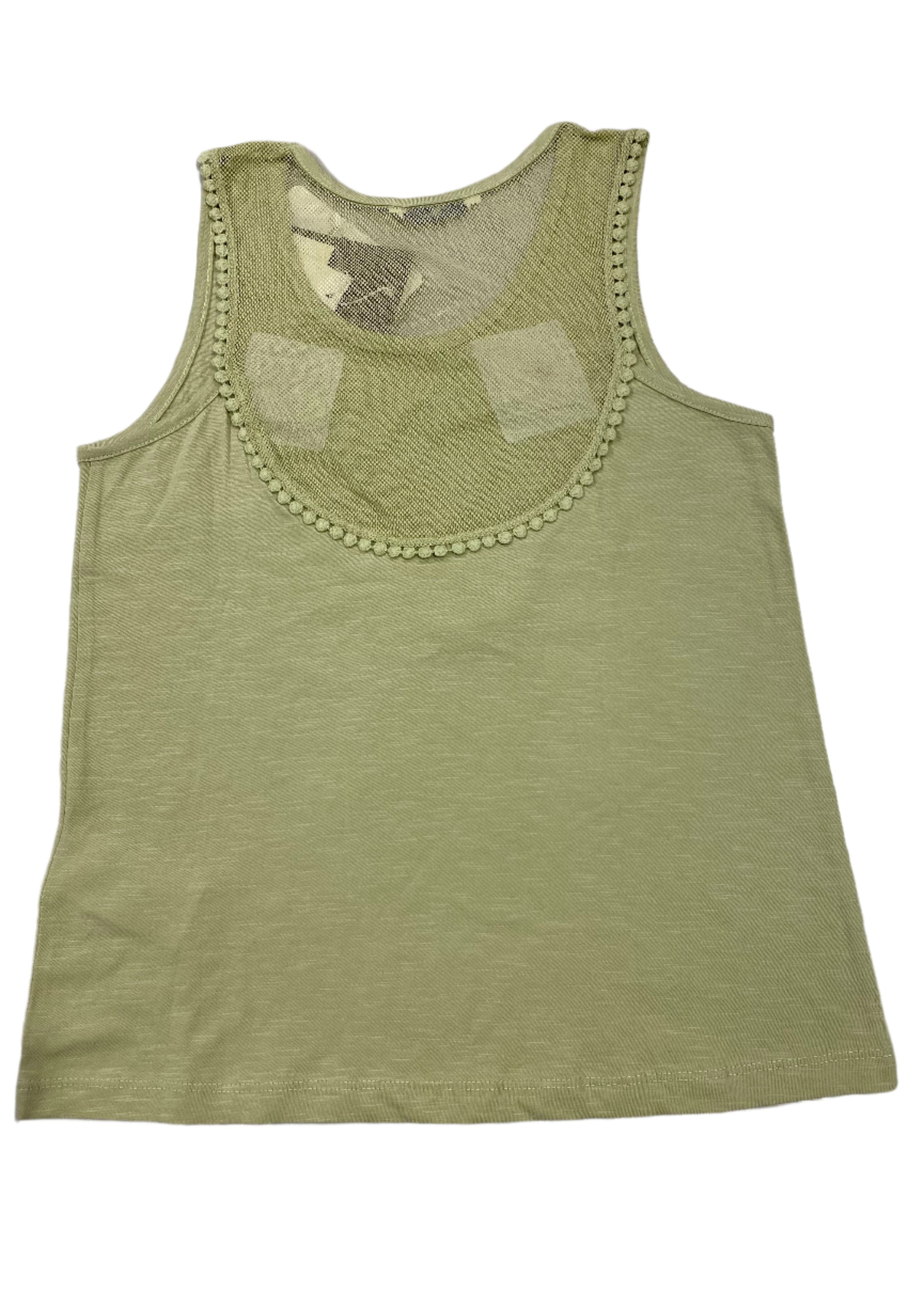 Green Necklace Print Jersey Sleeveless T-Shirt