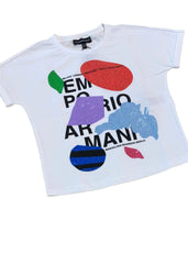 Colorful Rhinestone 'Emporio Armani' T-Shirt