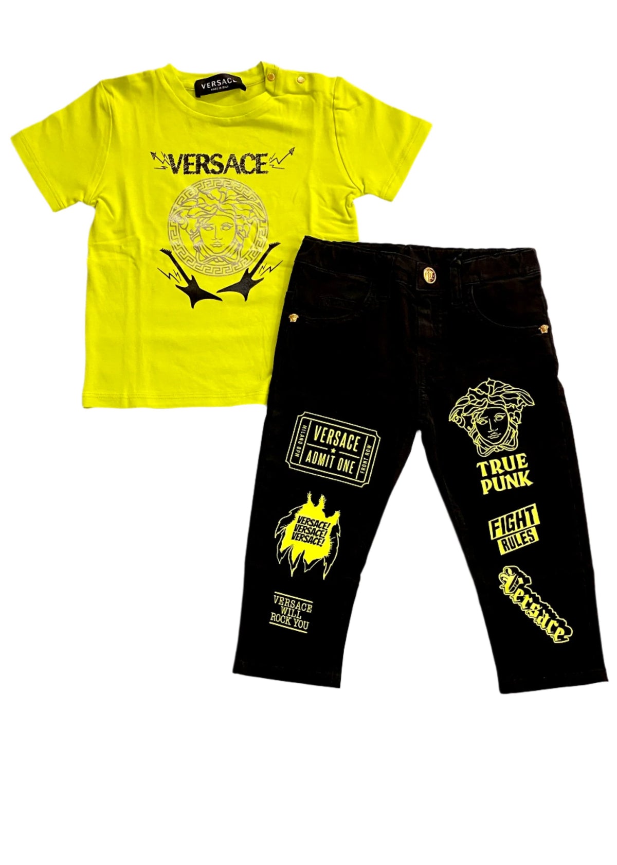 'VERSACE WILL ROCK YOU' Top and Pant Set