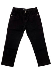 Black Plain Medusa Button Jeans