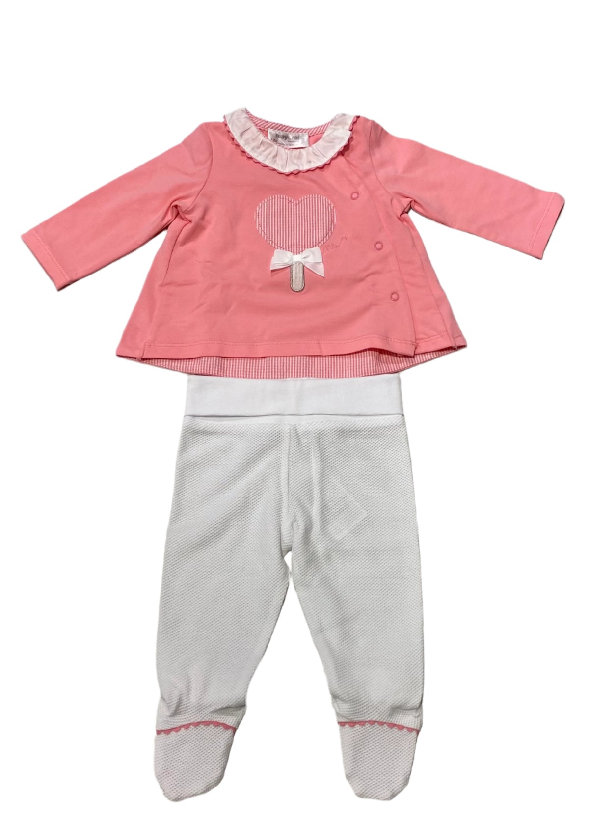 Heart Lolly Embroidered Top and Pants Set