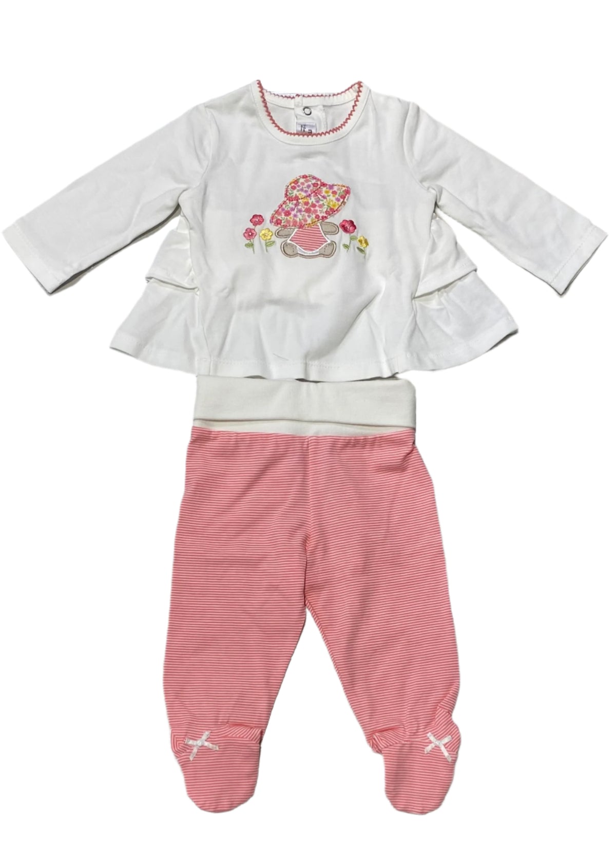 Embroidered Hat Floral Top and Pants