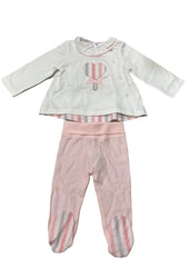 Embroidered Stripe Heart Lolly Top and Pants Set