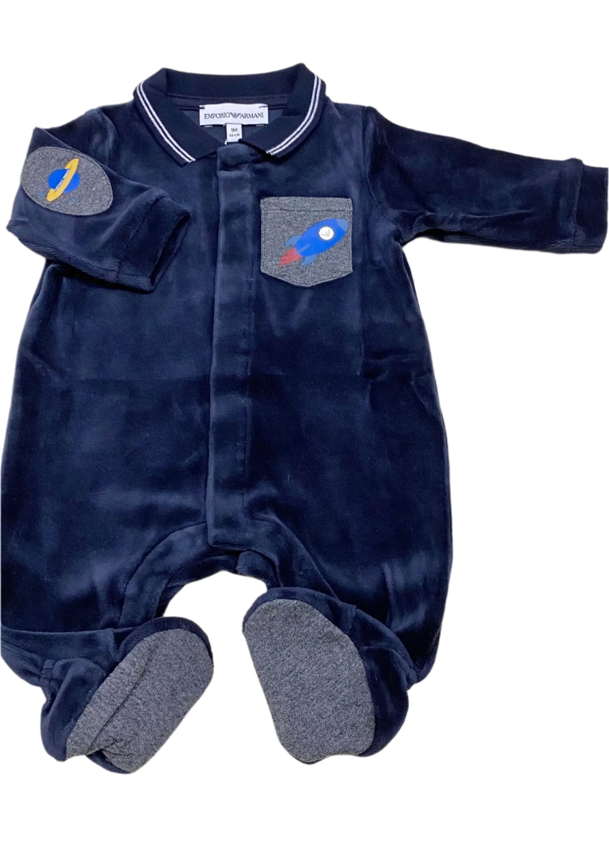 Space Design Velour Romper Suit