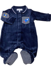 Space Design Velour Romper Suit