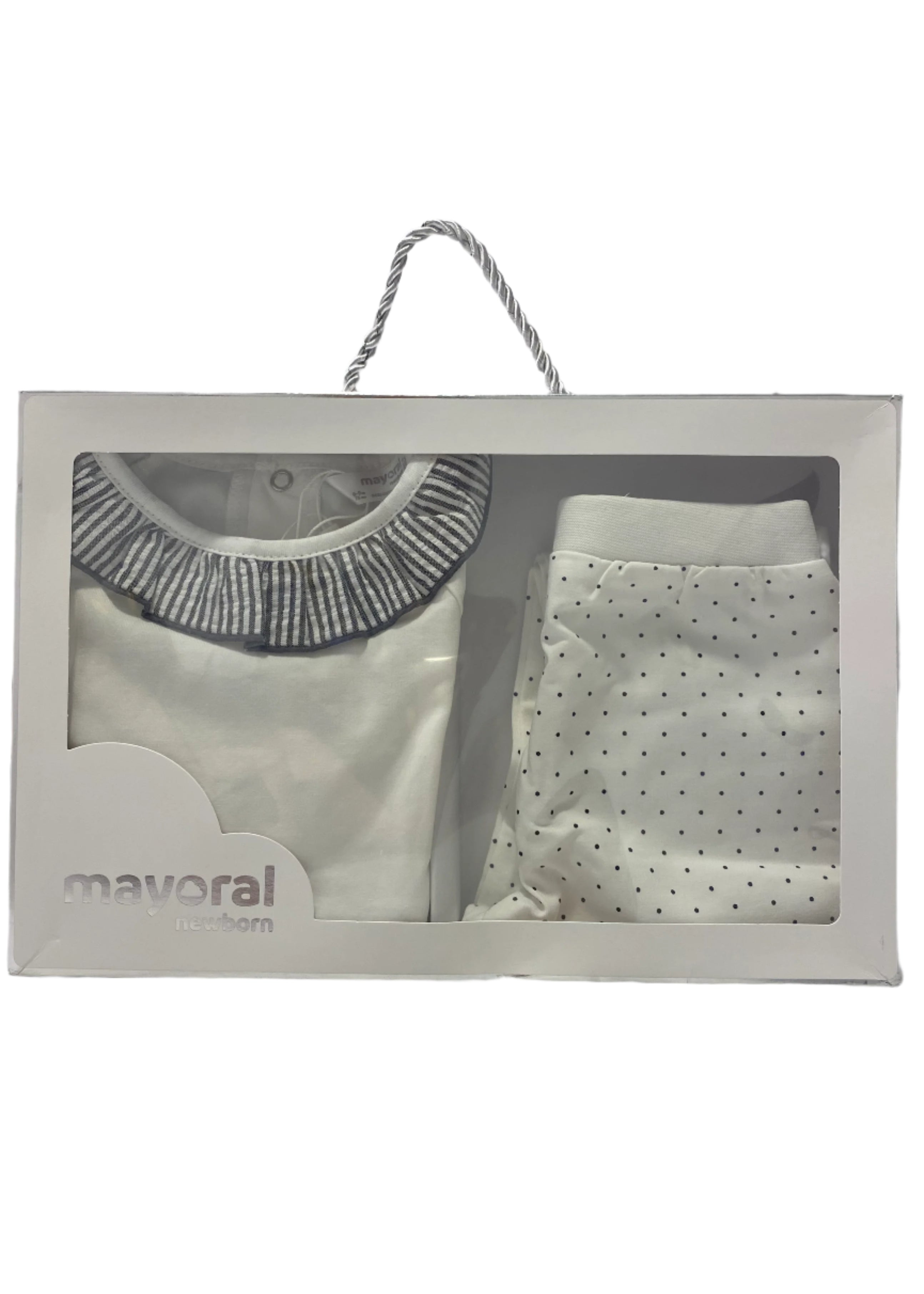 Polka with Embroidery Top and Pants Set