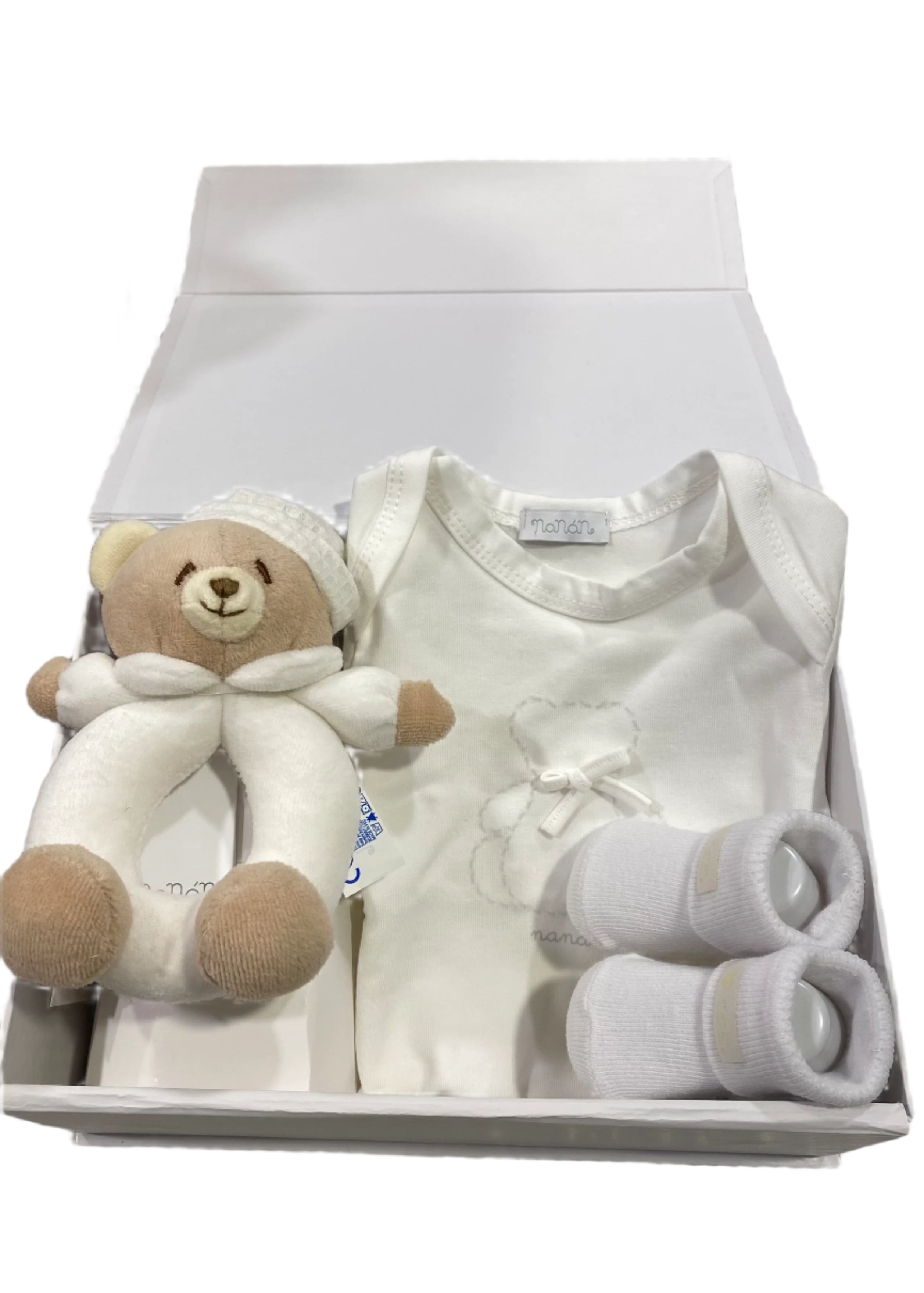 Bodysuit-Rattle-Socks Set with Gift Box