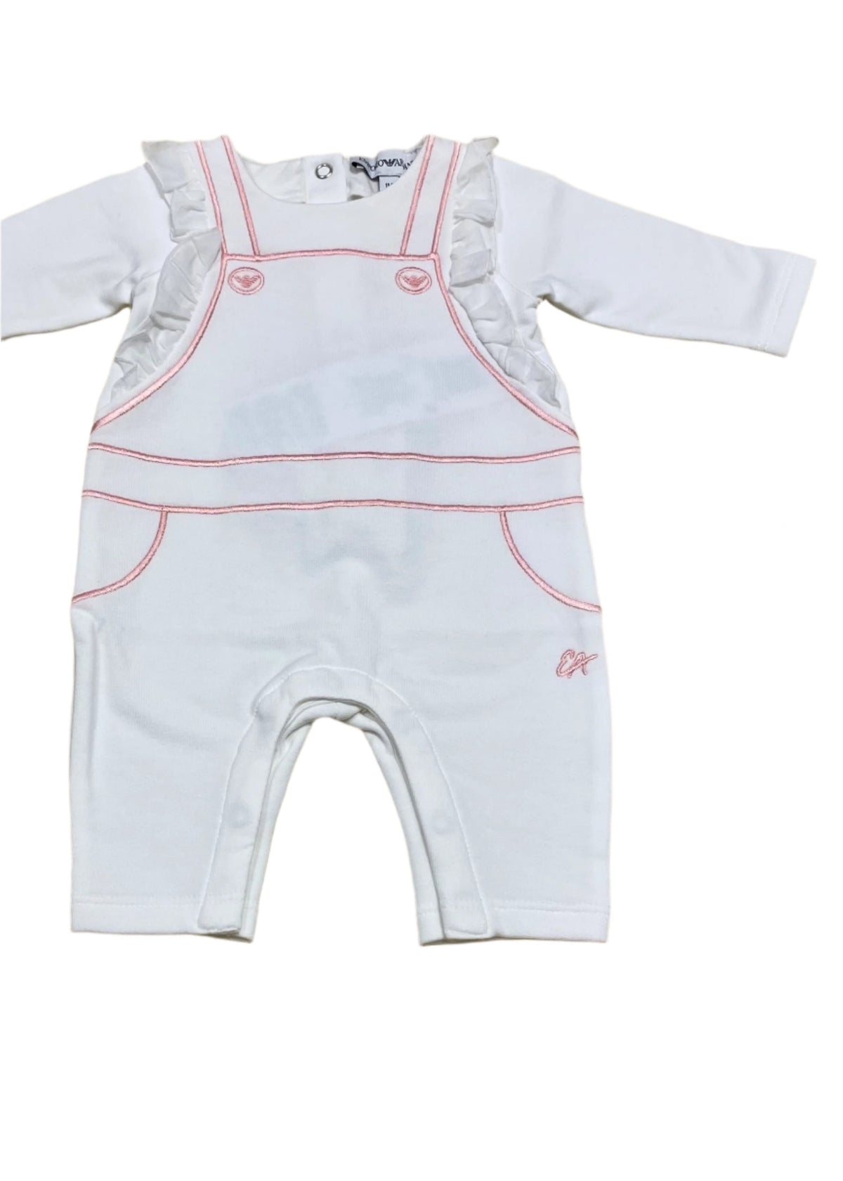 Embroidered Design with Side Frills Romper Suit