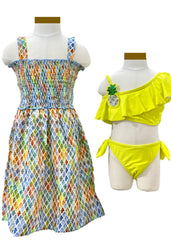 Cover-up Dress and Two-Piece Beachwear Set