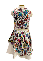 Roberto Cavalli Satin Butterfly Assymetric Dress