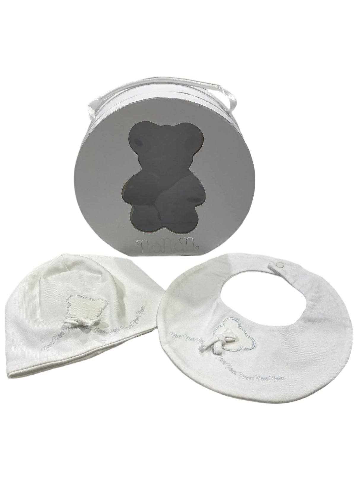 White Hat and Bib Gift Set