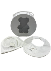 White Hat and Bib Gift Set