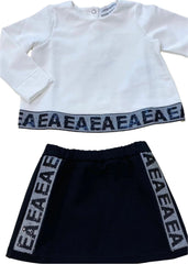 Long Sleeve Canvas Top and Skirt Set