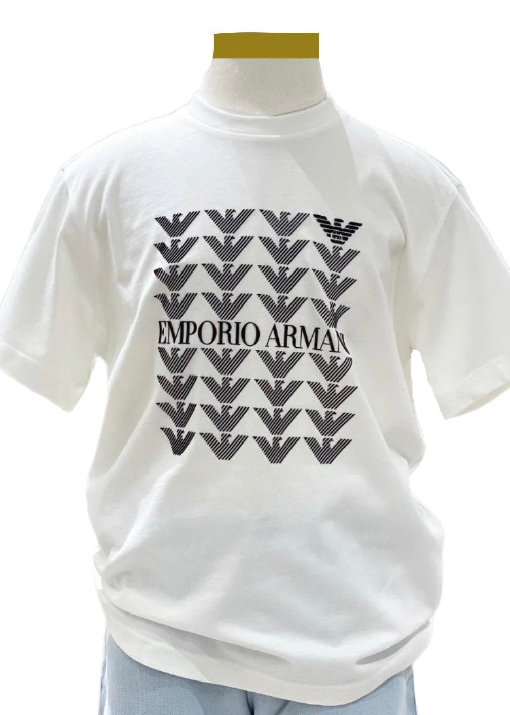 'Emporio Armani' Eagle Logo in Rubber Print Cotton T-Shirt