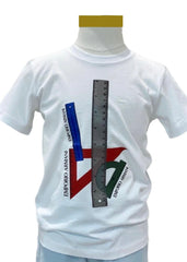 Rulers Print Cotton T-Shirt Boy