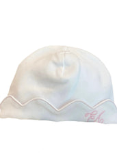 Scallop Trim 'EA' Embroidered Hat