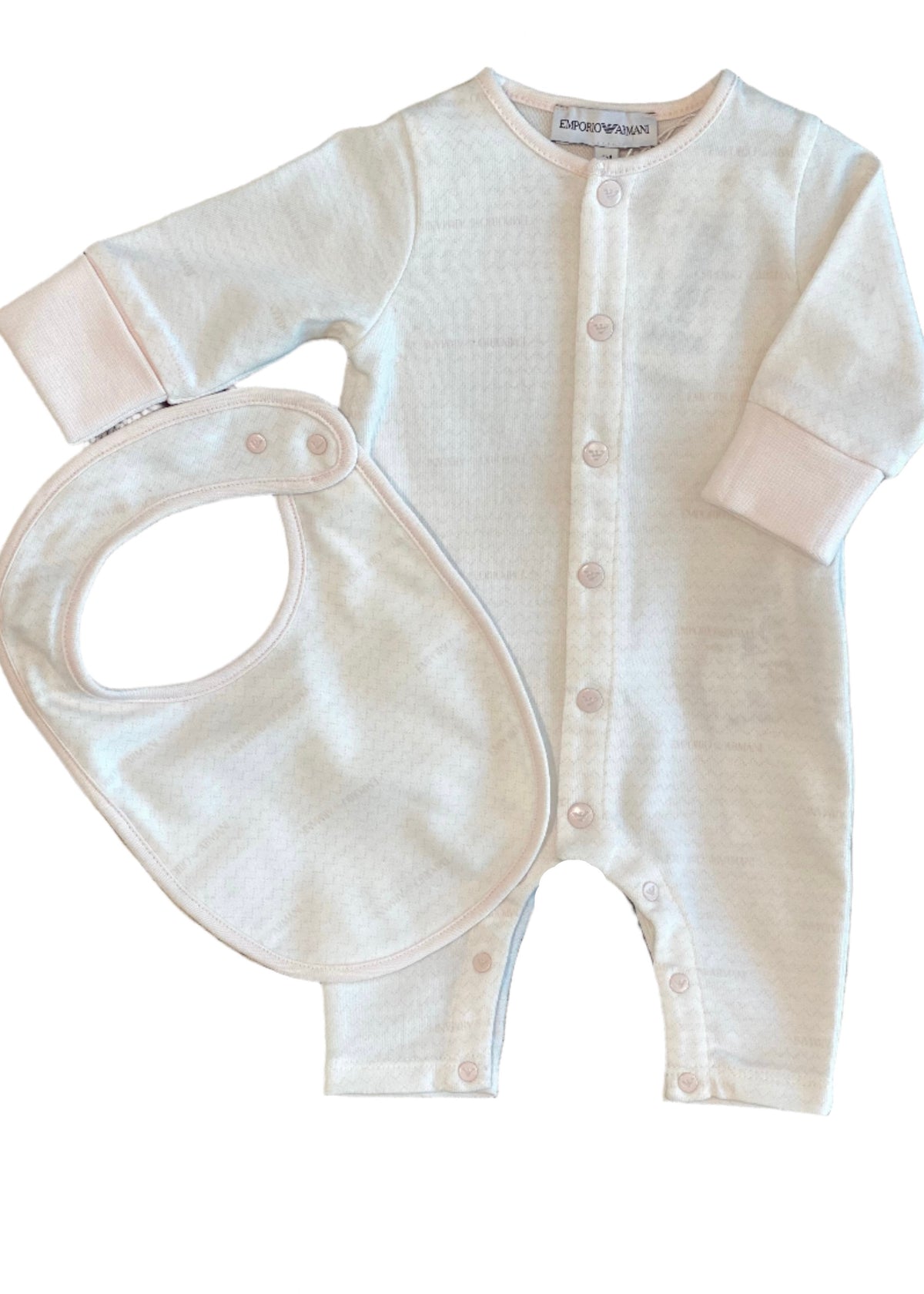 All-Over-Op-Art Eagle Romper and Bib Set