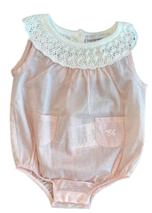 Lace Collar Onesie with Cardigan