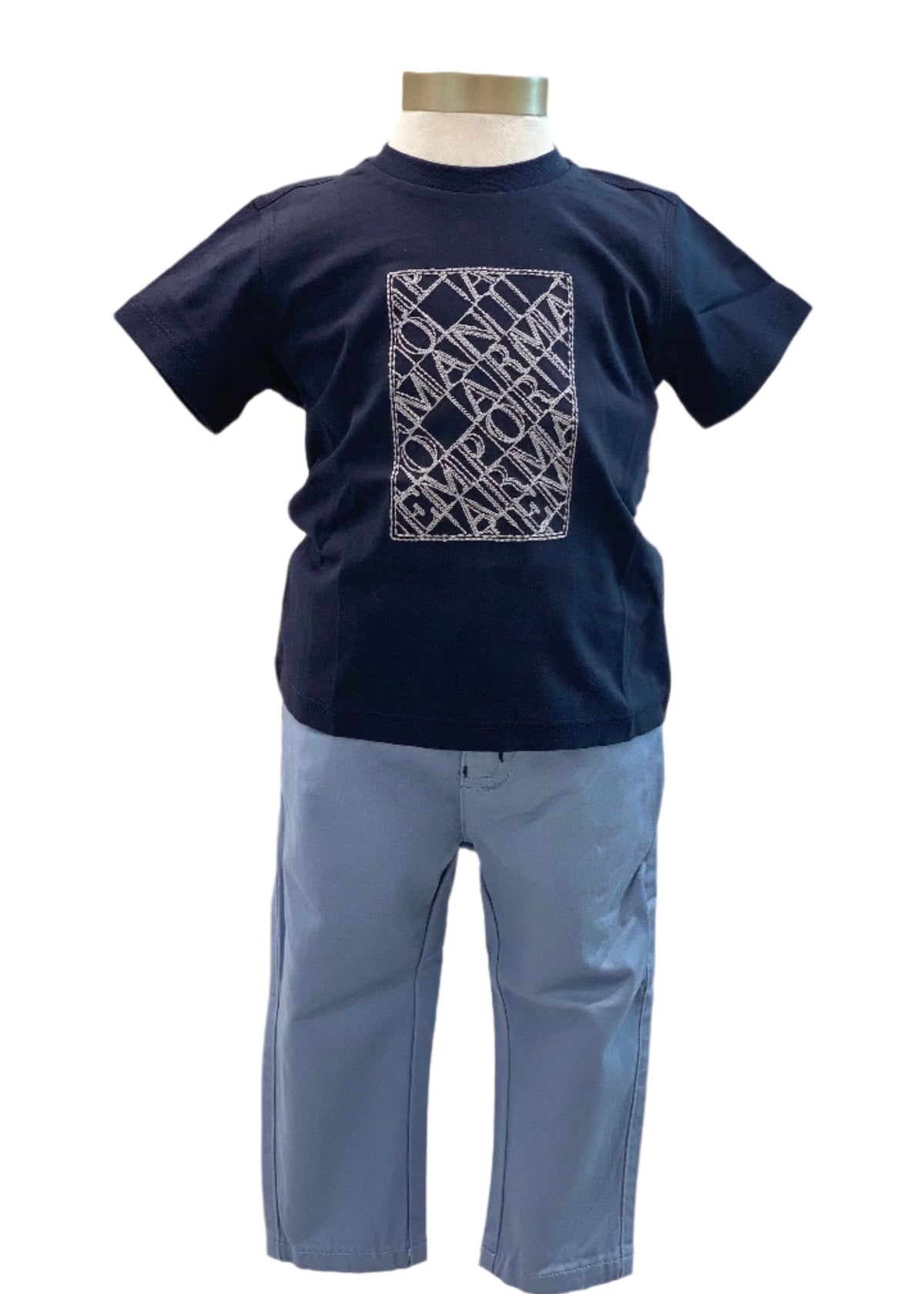 Emporio Armani Frame Embroidered Top and Pants