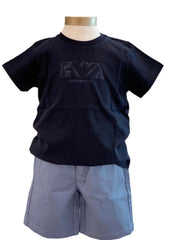Navy EA and Eagle Logo Top and Short Set