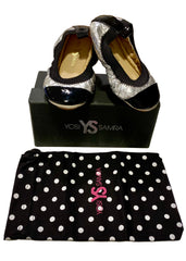 Silver Black Ballerina Shoes