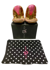 Brown Pink Latte Cerise Ballerina Shoes