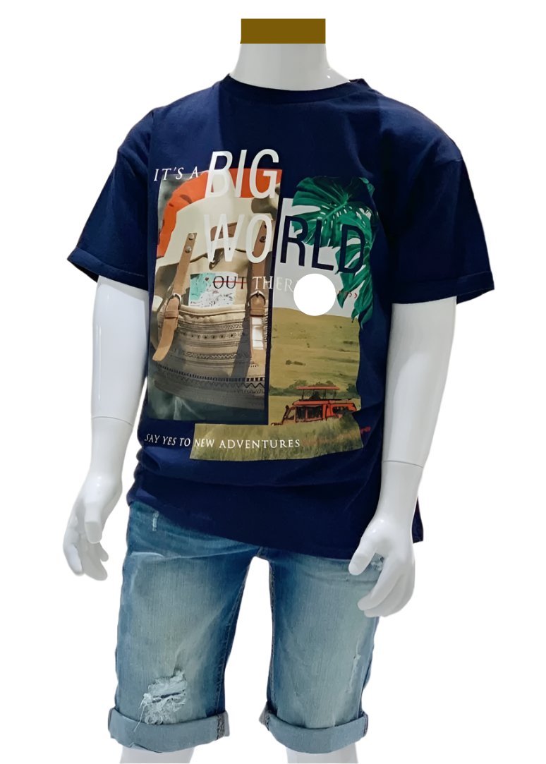 'It's a Big World' Design Top and Short Set