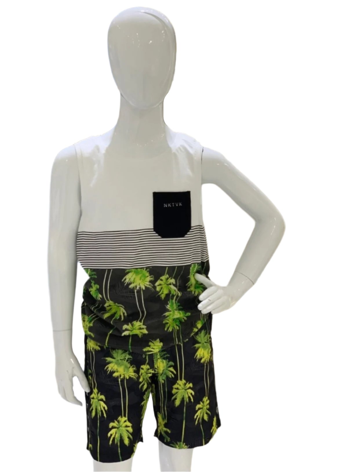 'Coconut Tree' Design Sleeveless Top and Short Set