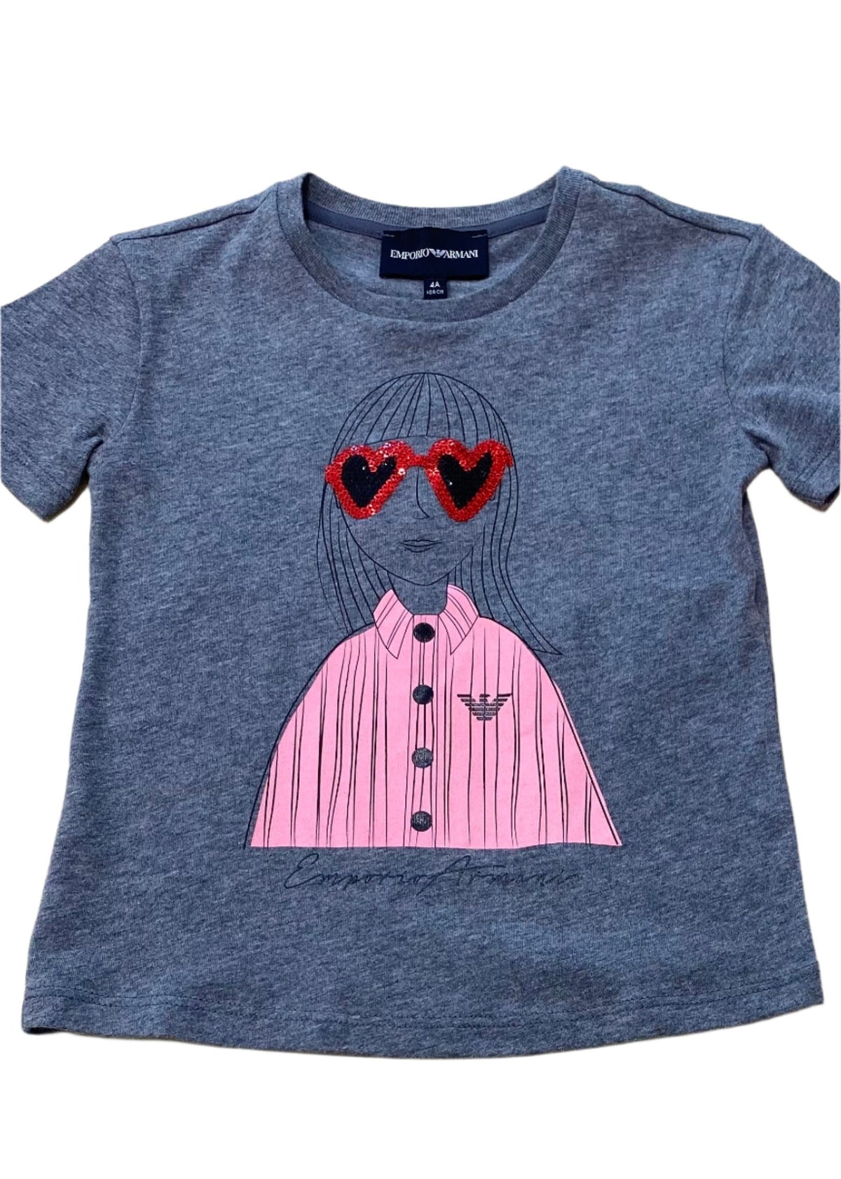 Sequins Girl Heart Shape Eyes T-Shirt