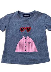 Sequins Girl Heart Shape Eyes T-Shirt