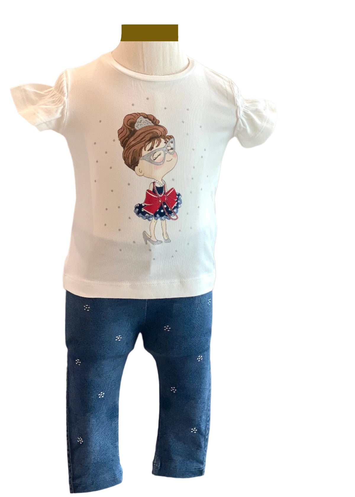 Chic Girl Print Top and Jeggings Set