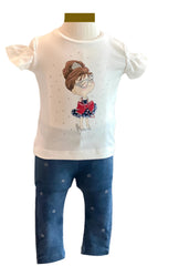 Chic Girl Print Top and Jeggings Set