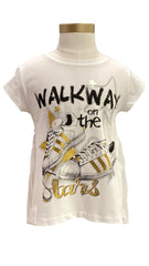White Black Gold Walkway Knickers Short Sleeve T-Shirt