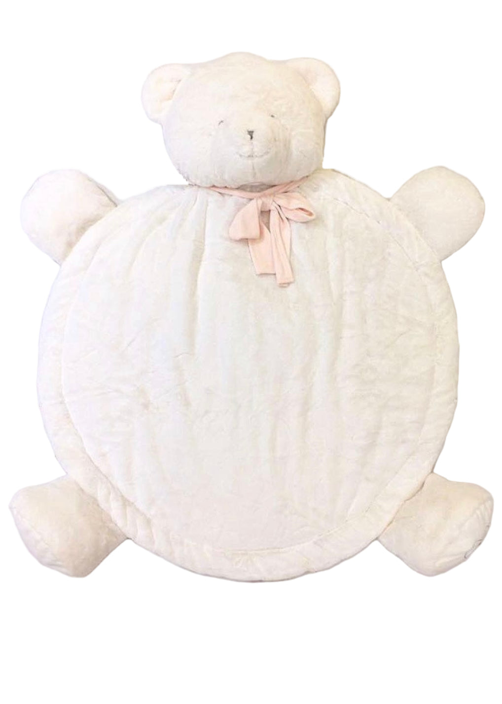 White Pink Fluffy with Pink Ribbon Carpet