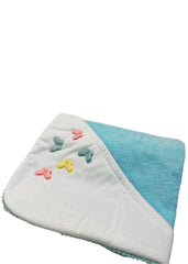 Turquoise Butterfly Appliqué Hooded Towel