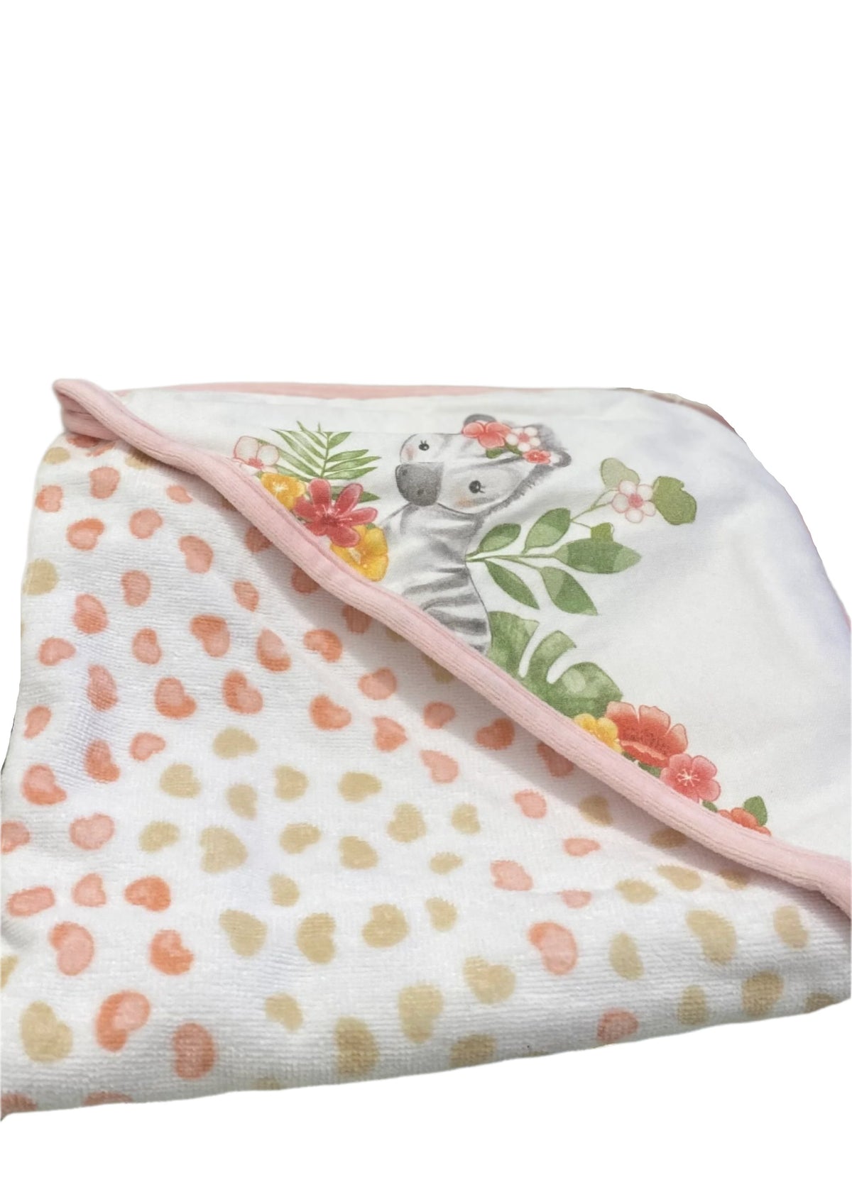 Zebra with Hearts Print Towel