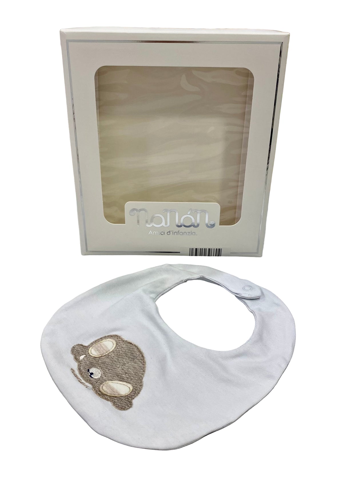 Brown Bear Embroidered Bib