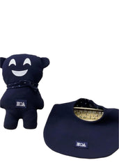 Rubber 'EA' Manga Bear Logo Bib with Doudou Set