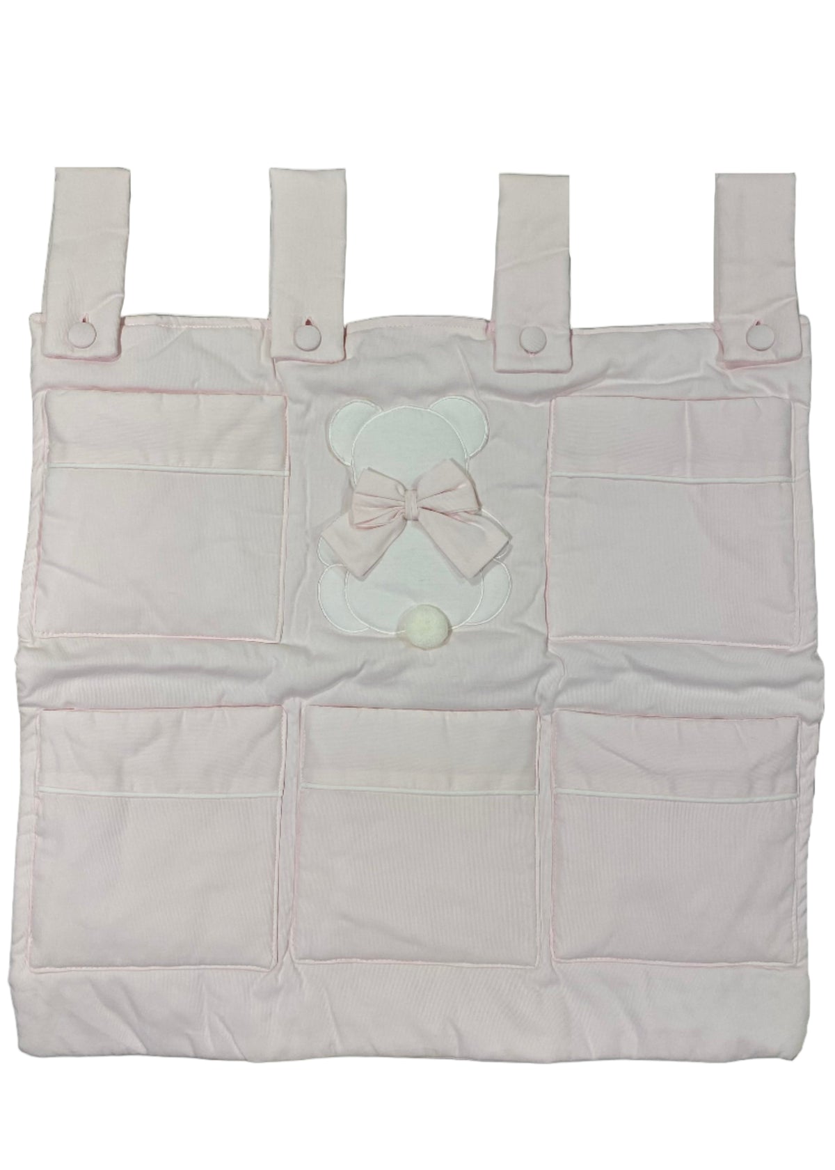 Pink Bear with Bow Hanging Storage