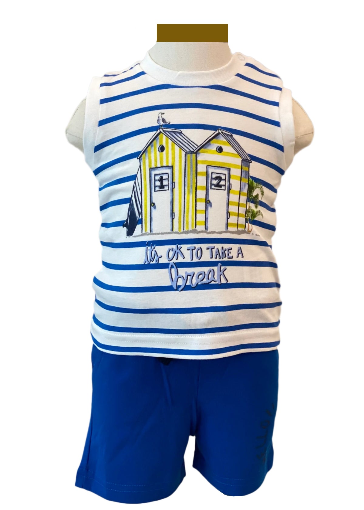 Sleeveless Stripe Top with Short Set