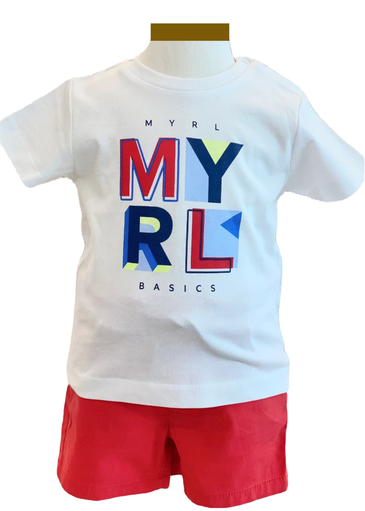 'MYRL' Print Top with Red Short