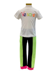 Multi Neon Color 'VERSACE' Top and Pants Set