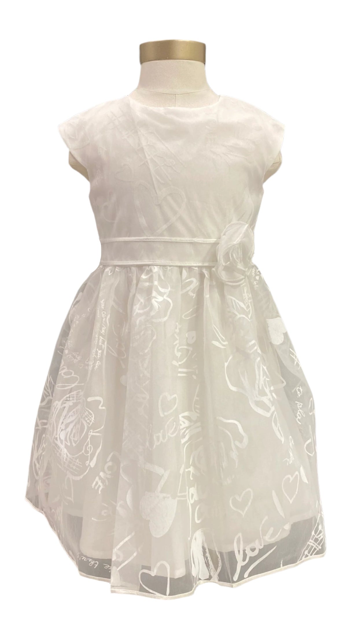 White Doralice Melody and Flowers Dress