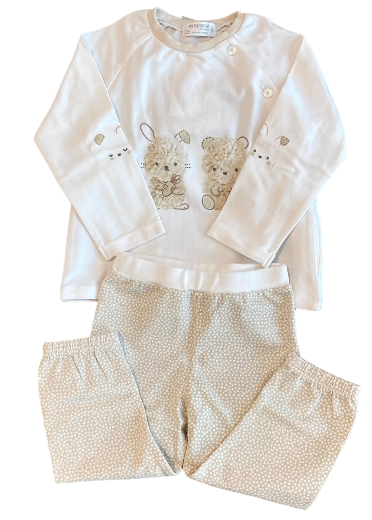 Bunny and Bear Long Sleeves Top and Pants with Feet