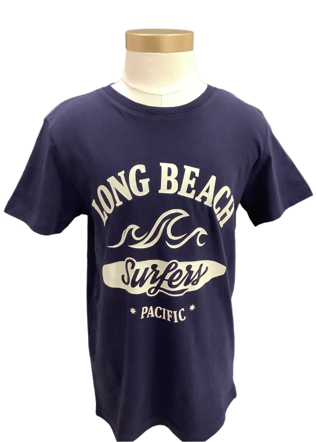 Navy Blue Long Beach Surfers Short Sleeve T-Shirt
