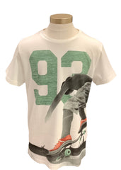White Skateboarding Print 93 White Short Sleeve T-Shirt