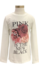 White Pink Is The New Black Long Sleeve T-Shirt