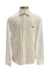 White Embroidered Blue Dachshund Shirt